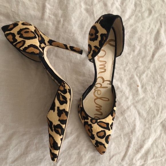 sam edelman leopard heel shoes